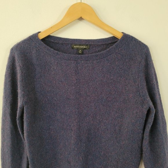 GUC Banana Republic Cotton Merino Wool Blend Boat Neck Pullover Sweater Size M - Picture 3 of 7